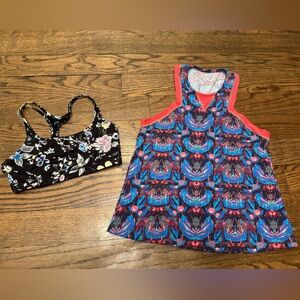 Maaji Small Racerback Tank + GapFit Floral Sports Bra